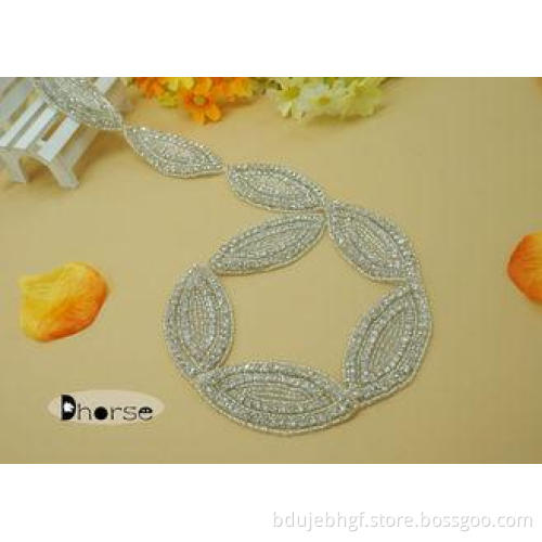 Large Stock Sew On Rhinestone Beaded Trim For Wedding Acces